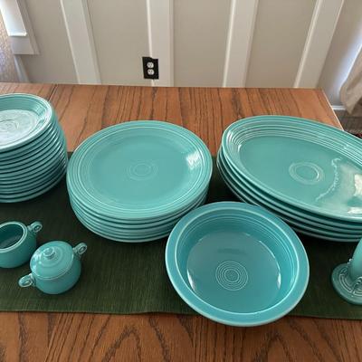 50 pc Turquoise & Gray Fiesta/Fiestaware Set