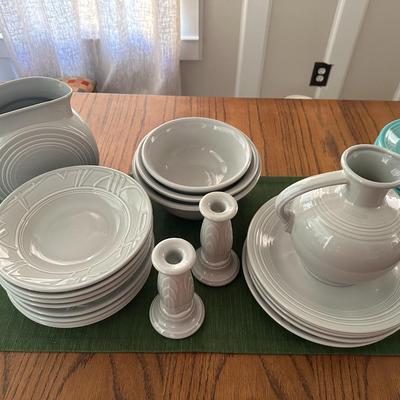 50 pc Turquoise & Gray Fiesta/Fiestaware Set