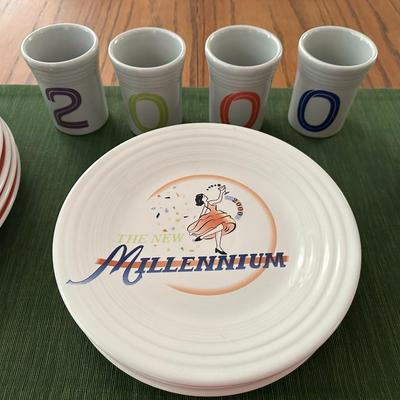 25 pc 2000 New Millennium & Striped Plates