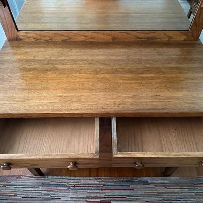 Beautiful Wood Sideboard w/ Horizonal Mirror