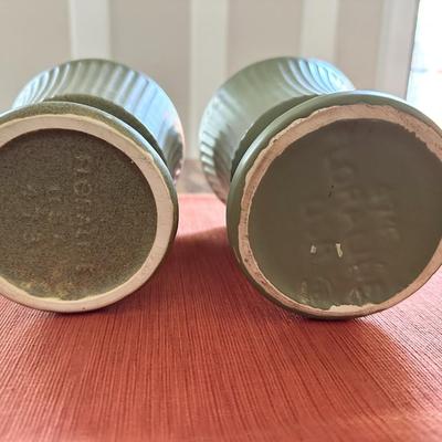 8 pc Vase Asst. Hull, Haeger, Floraline, USA - Green