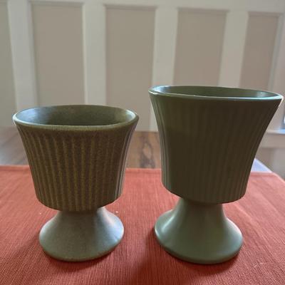8 pc Vase Asst. Hull, Haeger, Floraline, USA - Green