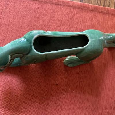 Ceramic Panther & Dachshund Planters