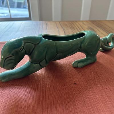 Ceramic Panther & Dachshund Planters