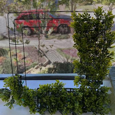 Plant Foam, 2 Metal Squares, plastic foliage, Glazed Tiles