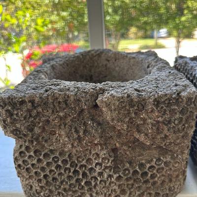 2 Unique Heavy Planters & Sidewalk Chalk!