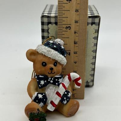 Cobble Creek Teddy Bear Star Attire Christmas Tree Ornament with Original Box