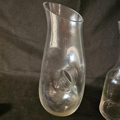 Pair of Glass Pitchers (K-JS)
