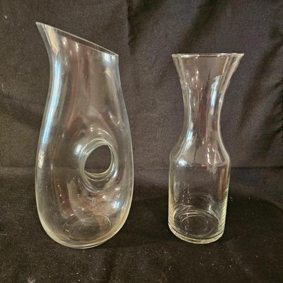 Pair of Glass Pitchers (K-JS)
