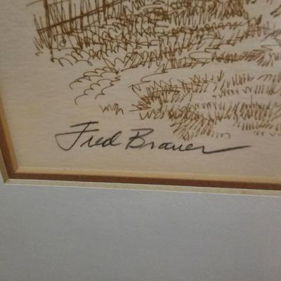 Three Fred Brauer Pencil Signed Art (PS-JS)