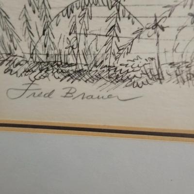 Three Fred Brauer Pencil Signed Art (PS-JS)
