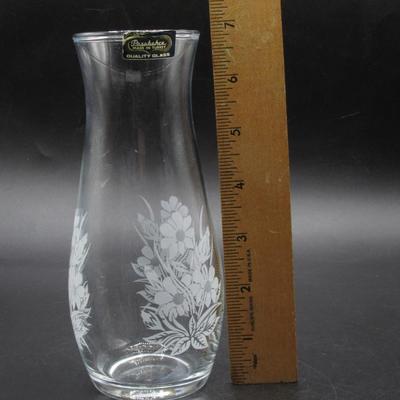 Small Vintage Pasabahce Quality Glass Flower Design Turkish Made Bud Vase