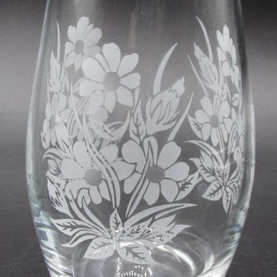 Small Vintage Pasabahce Quality Glass Flower Design Turkish Made Bud Vase