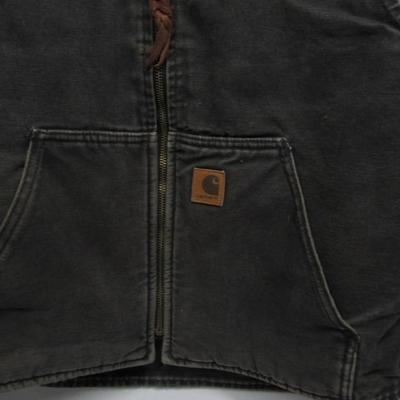 Carhartt Medium Faded Black Worker Vest Cotton Polyester Sleeveless Jacket