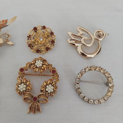 Vintage Brooches and Jewelry Box (B1-BBL)