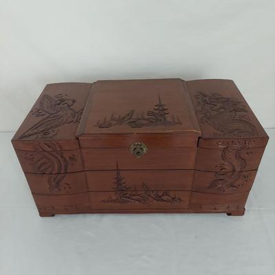 Vintage Jewelry Box with Costume Jewelry (B1-BBL)