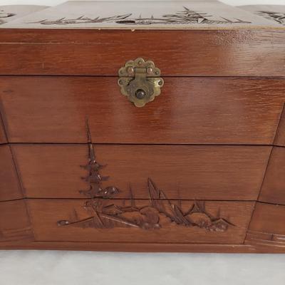 Vintage Jewelry Box with Costume Jewelry (B1-BBL)