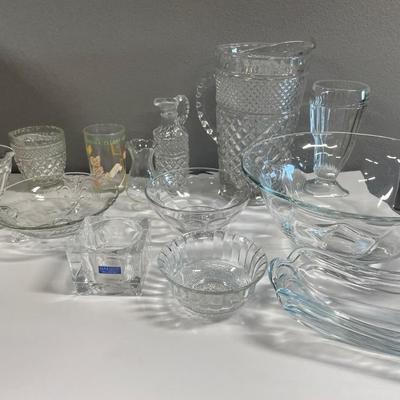 Waterford candle holder and clear glass
