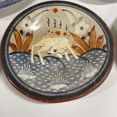 Native pottery plate and china