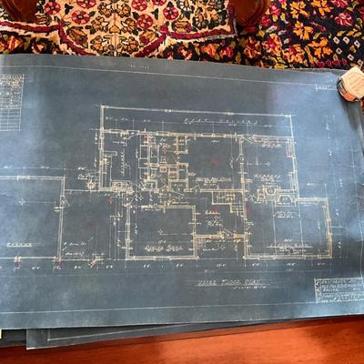 B1161 Lot of Vintage Architect, Blue Prints, House Plans