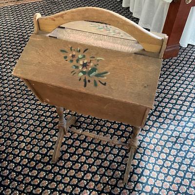 UB1165 Antique MA. Rocker with Vintage Sewing Stand