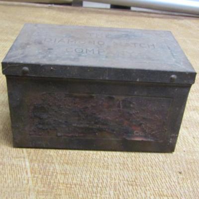 Antique Metal Box from the Diamond Match Company- Approx 8 3/4