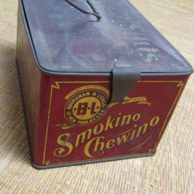 Antique Metal Buchanan & Lyall Tobacco Box- Approx 8