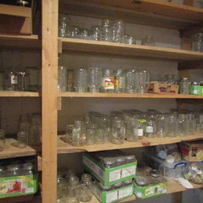 Large Assortment of Glass Jars- Various Makers and Sizes