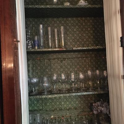 Antique Pair of tall wood cabinets