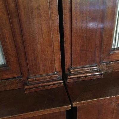 Antique Pair of tall wood cabinets