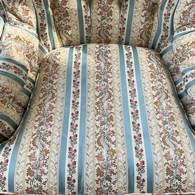 UB1170 Newly Upholstered Vintage Club Chair with Matching Victorian Stool