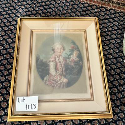 UB1173 Antique Signed Elizabeth Milner Engraving "LeComte de Nogent"