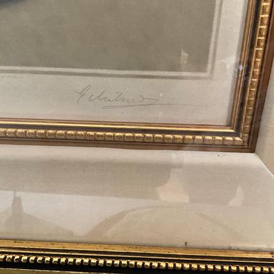 UB1173 Antique Signed Elizabeth Milner Engraving "LeComte de Nogent"