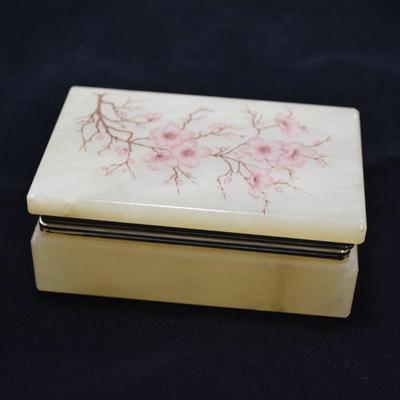 Beautiful Italian Alabaster Trinket Box