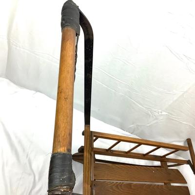 432 Antique Children's Push Pull Oak Sled