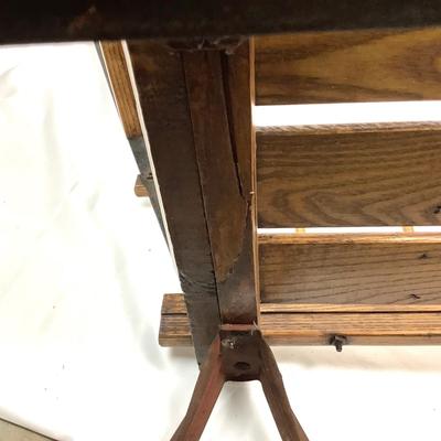 432 Antique Children's Push Pull Oak Sled
