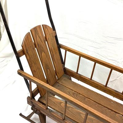 432 Antique Children's Push Pull Oak Sled