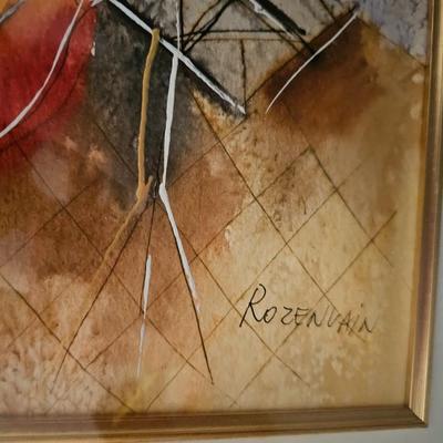 Large Michael Rozenvain painting  string Musicians