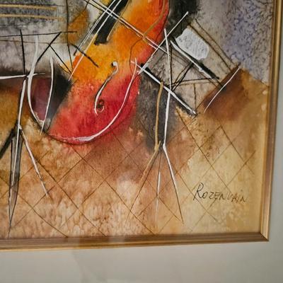 Large Michael Rozenvain painting  string Musicians