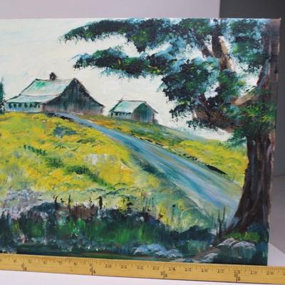 Vintage Hard Thin Canvas Impressionist Nature Scenery Landscape Oil Paintings