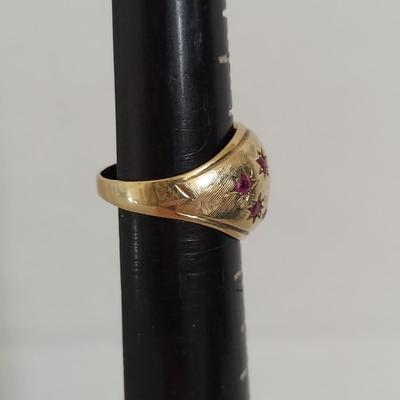 14K Gold Ring w/ Pink Stones (B1-BBL)
