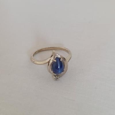14k White Gold Star Sapphire Ring (B1-BBL)
