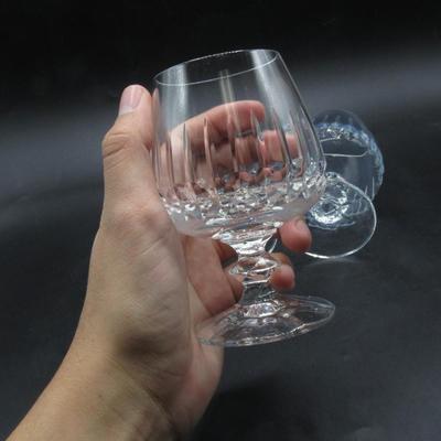 Lot of Vintage Crystal Glass Cognac Snifters Mid Century Barware Liquor Glasses