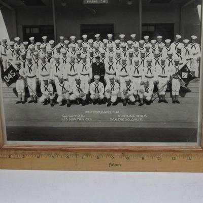 Vintage Framed U.S. Navy San Diego Military Unit Group Photo