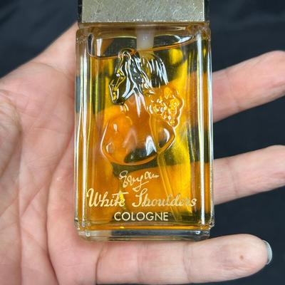 Vintage Full Bottle of White Shoulders Perfume Cologne by Evyan