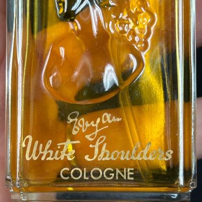 Vintage Full Bottle of White Shoulders Perfume Cologne by Evyan