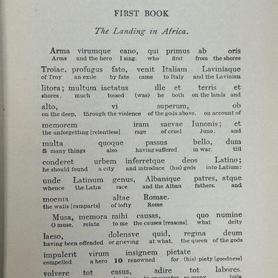 Antique Virgil's Aeneid Books I-VI Hard Cover Students Interlinear Translations Latin to English Book