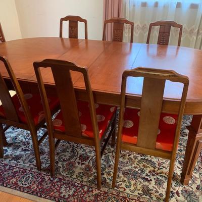 Rosewood Asian Style Dining Table & Chairs