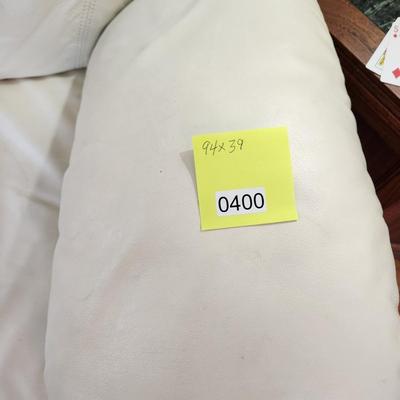 Jennifer Leather Sofa Sleeper White 94" x39"