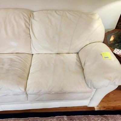 Jennifer Leather Sofa Sleeper White 94" x39"